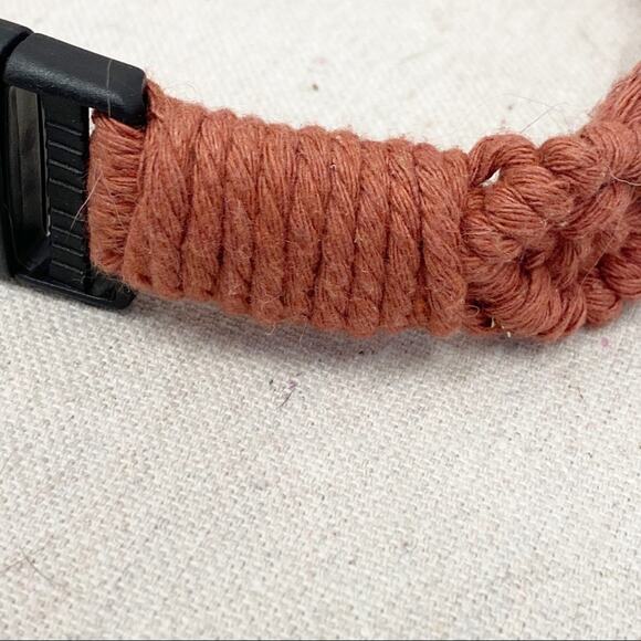 Handmade macrame dog collar in Muted Red 17" non adjustable - Picture 9 of 12